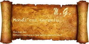 Mohácsi Gergely névjegykártya